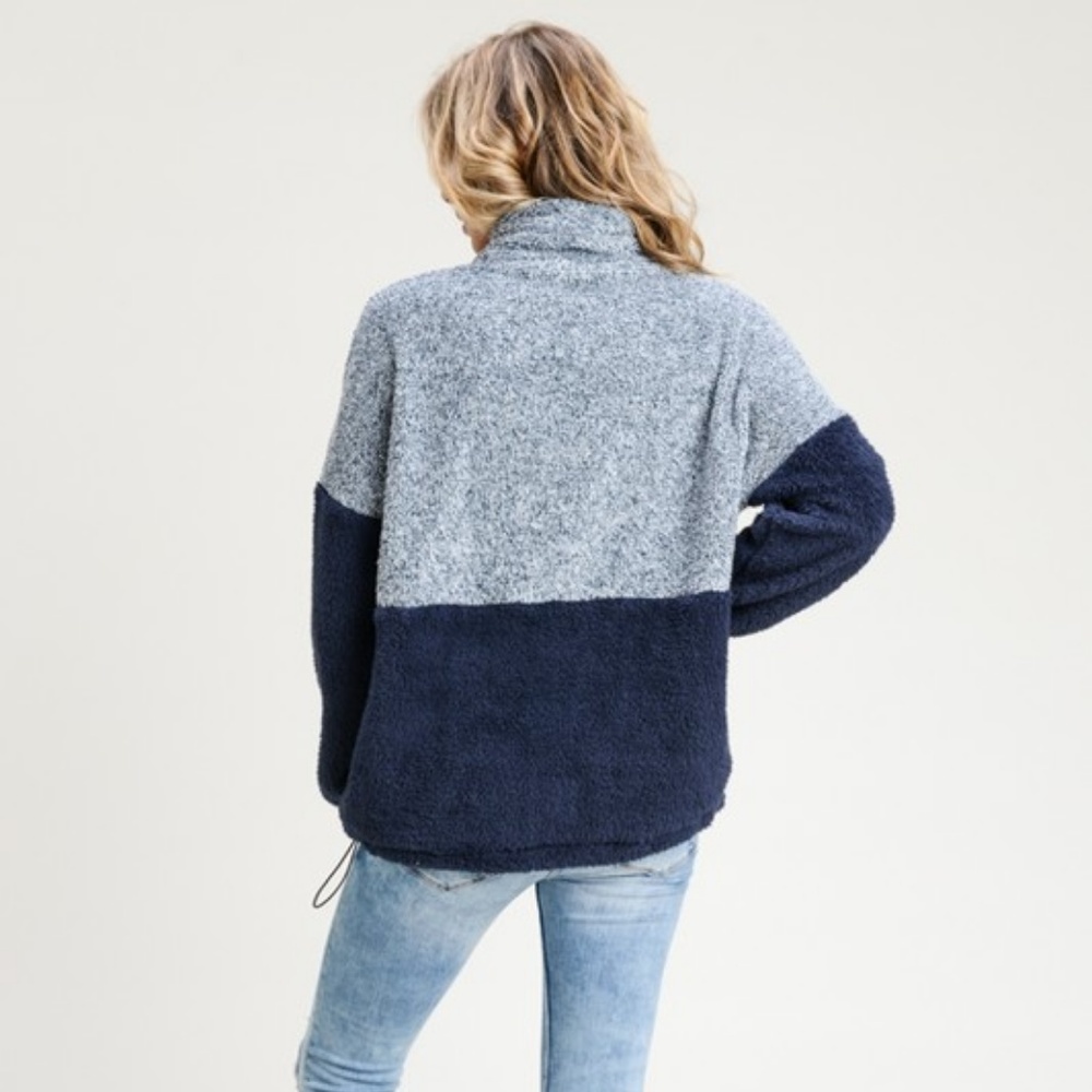 LAST NEW Navy Blue Color Block Pull Over - Picture 5 of 6